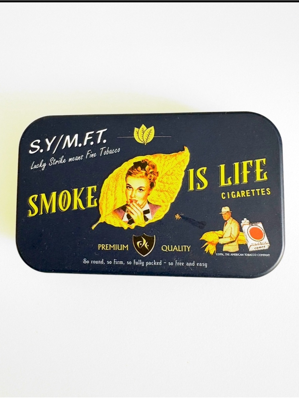 Vintage 'Smoke Is Life' Tin Box- Retro Collectible Case